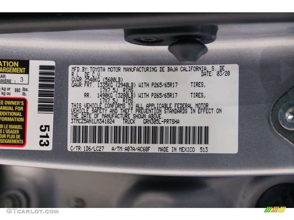 2020 Tacoma TRD Sport Double Cab 4x4 - Silver Sky Metallic / Black photo #21