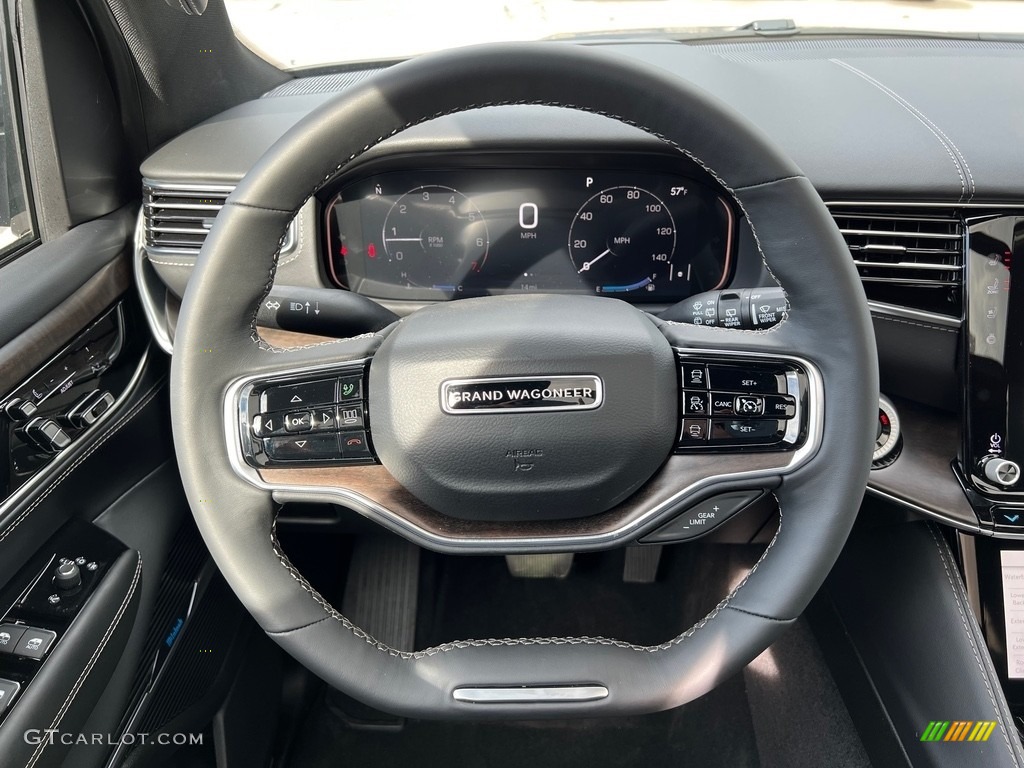 2022 Jeep Grand Wagoneer Series I 4x4 Global Black Steering Wheel Photo #143176589