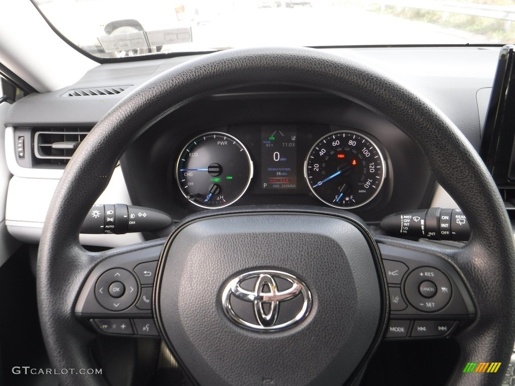 2021 Toyota RAV4 XLE AWD Hybrid Light Gray Steering Wheel Photo #143177998