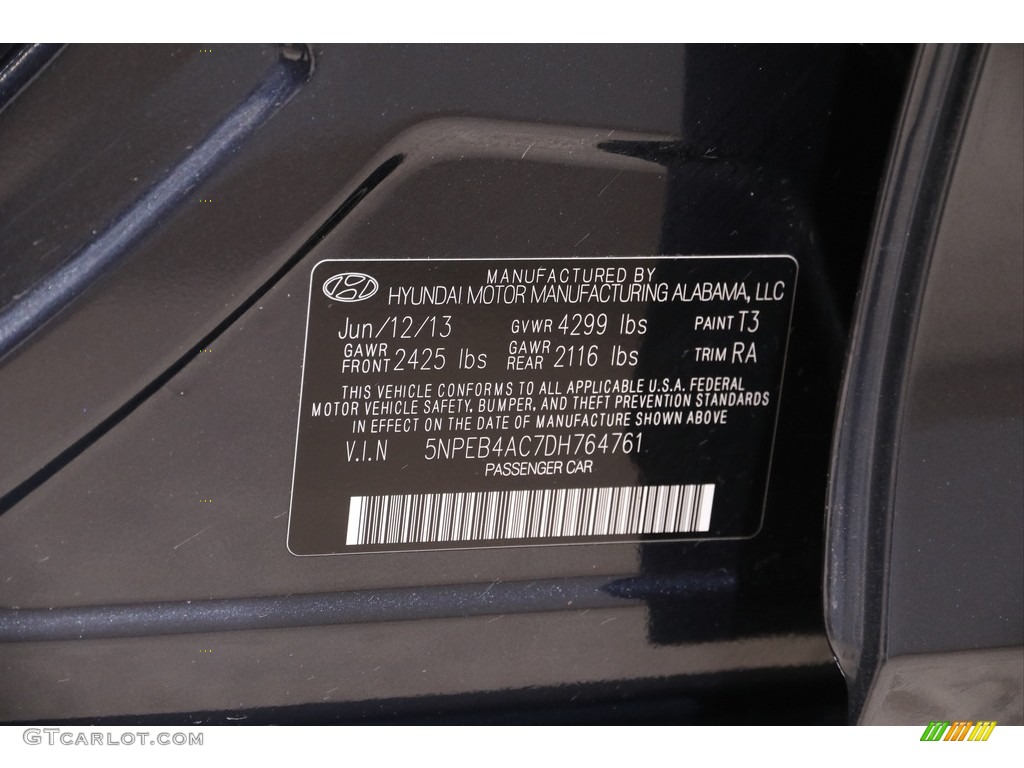 2013 Sonata GLS - Pacific Blue Pearl / Gray photo #18