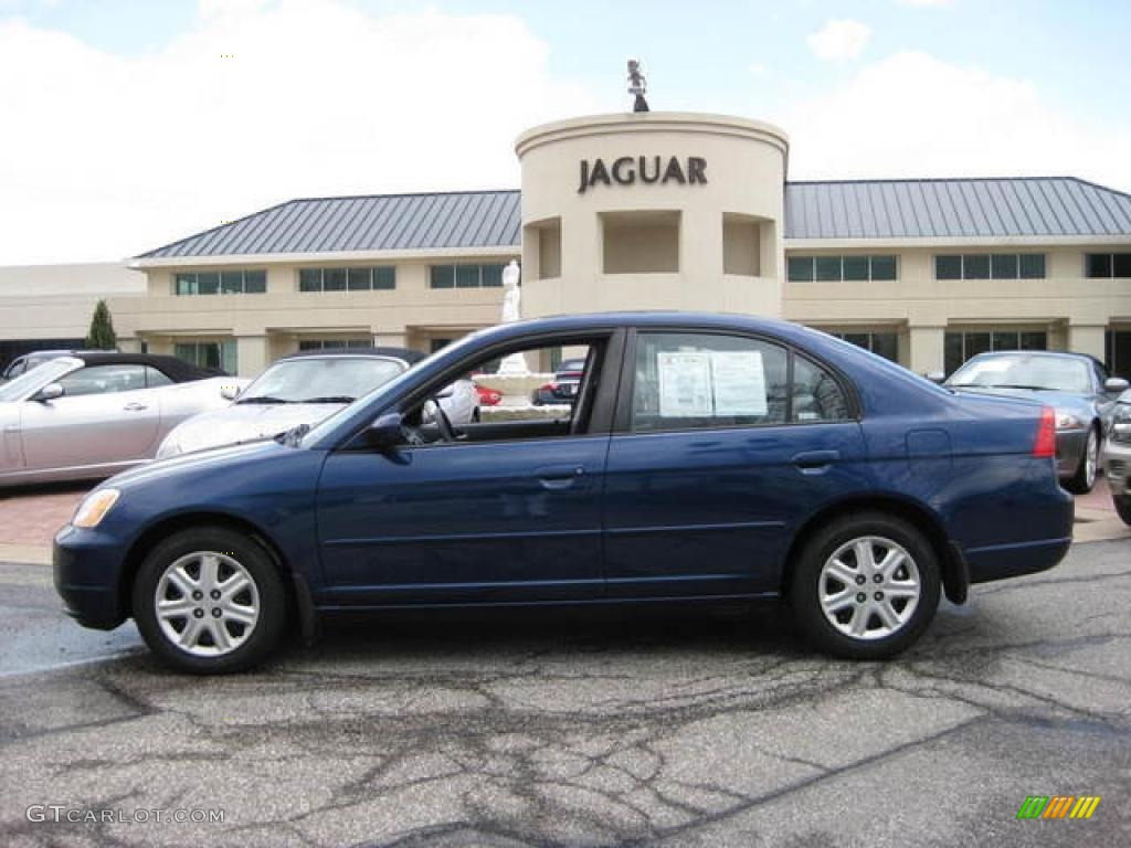 2003 Civic EX Sedan - Eternal Blue Pearl / Gray photo #2