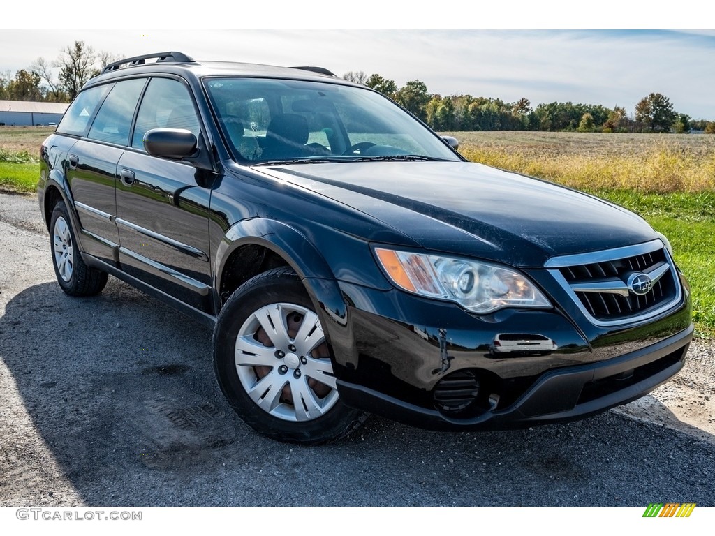 2009 Outback 2.5i Wagon - Obsidian Black Pearl / Off Black photo #1