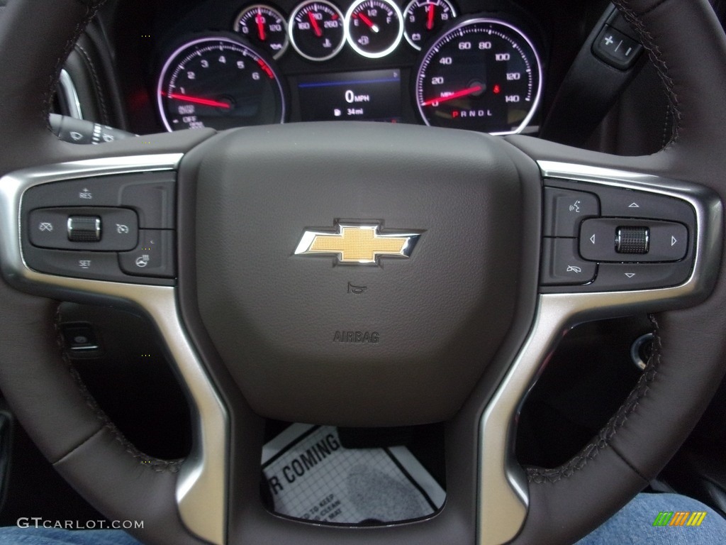 2022 Chevrolet Silverado 1500 Limited LTZ Crew Cab 4x4 Gideon/­Very Dark Atmosphere Steering Wheel Photo #143181925