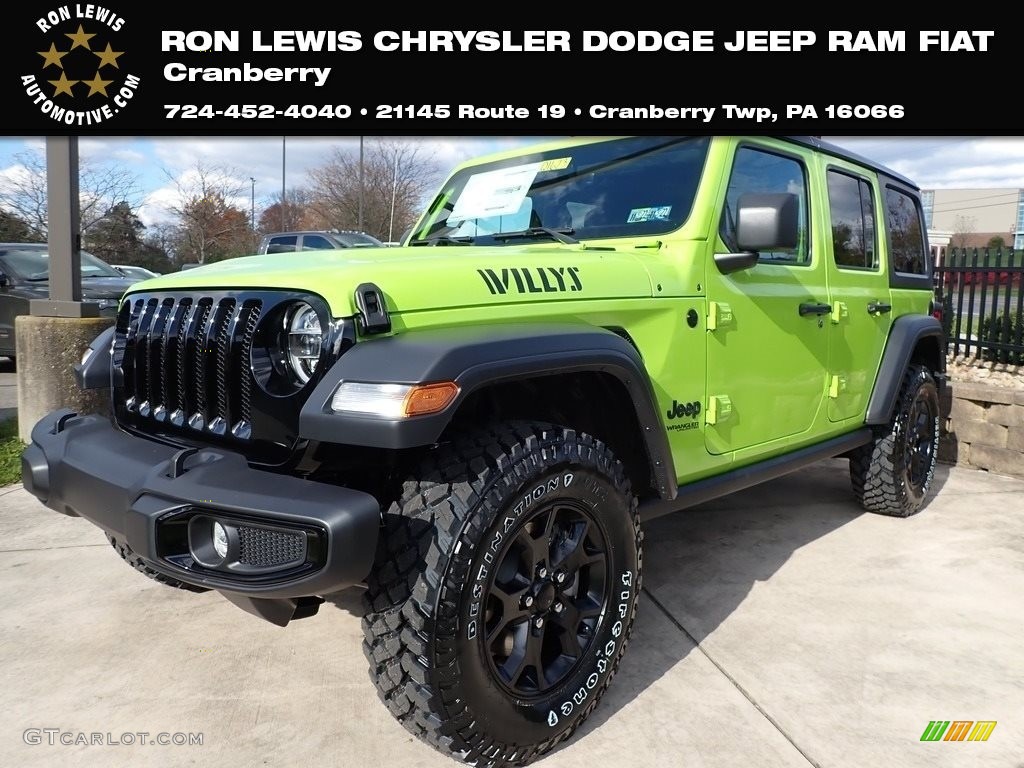 2021 Wrangler Unlimited Willys 4x4 - Limited Edition Gecko / Black photo #1