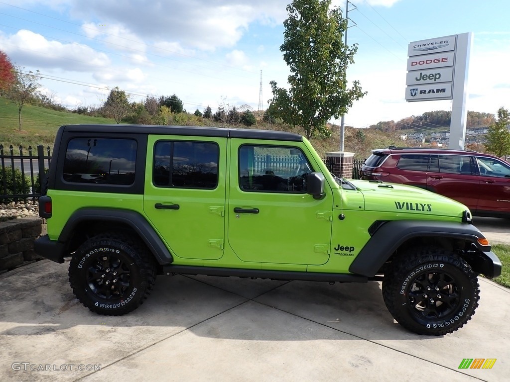 Limited Edition Gecko 2021 Jeep Wrangler Unlimited Willys 4x4 Exterior Photo #143182071