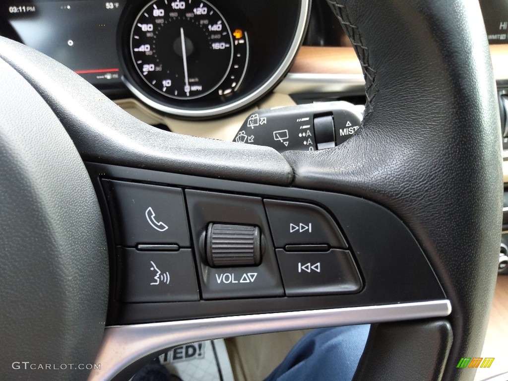 2018 Alfa Romeo Stelvio Ti AWD Crema Steering Wheel Photo #143190111