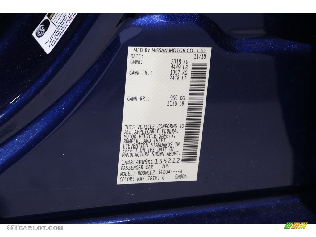 2019 Nissan Altima S AWD Color Code Photos