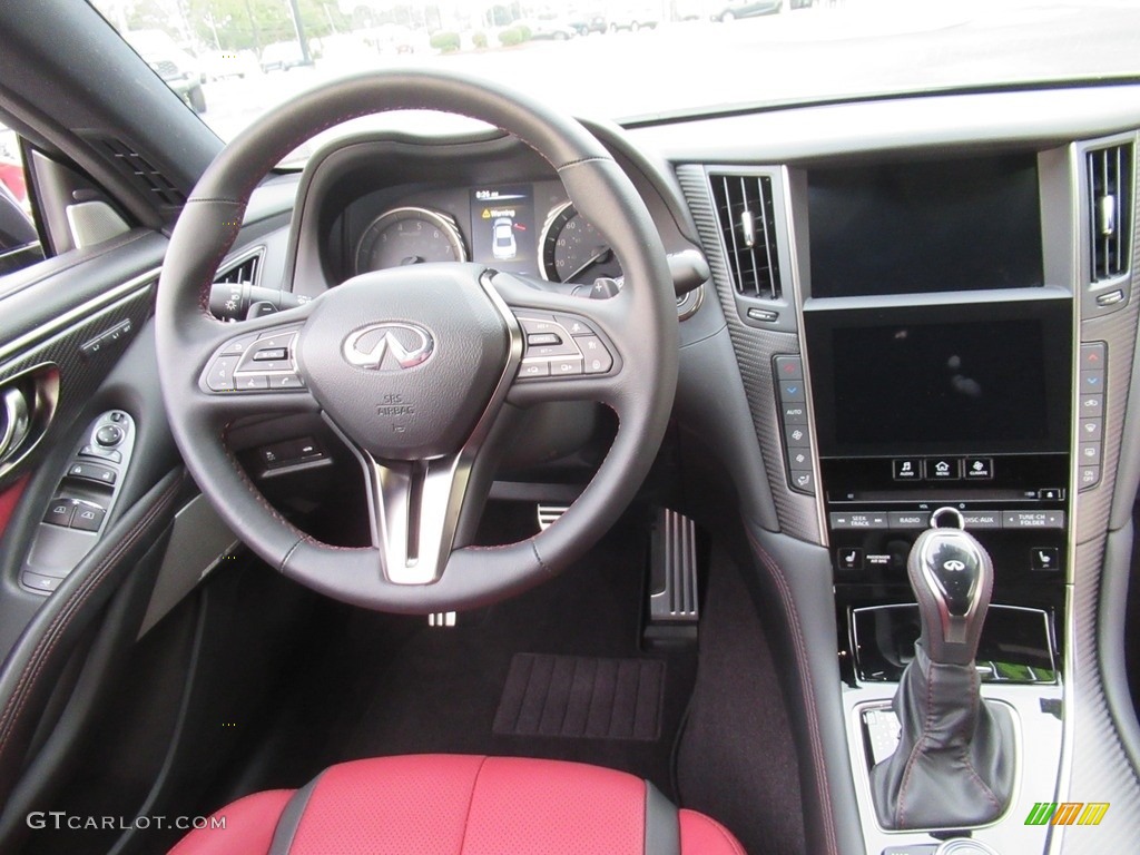 2021 Infiniti Q60 Red Sport 400 Monaco Red Dashboard Photo #143193219