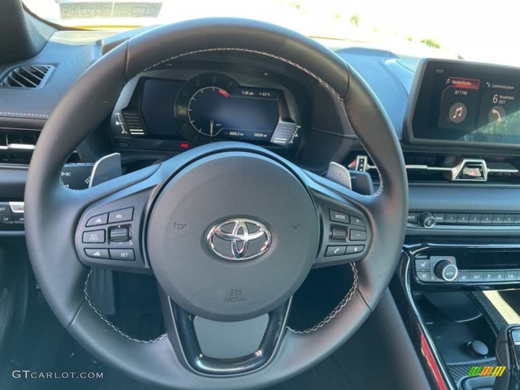 2022 Toyota GR Supra 3.0 Black Steering Wheel Photo #143197147