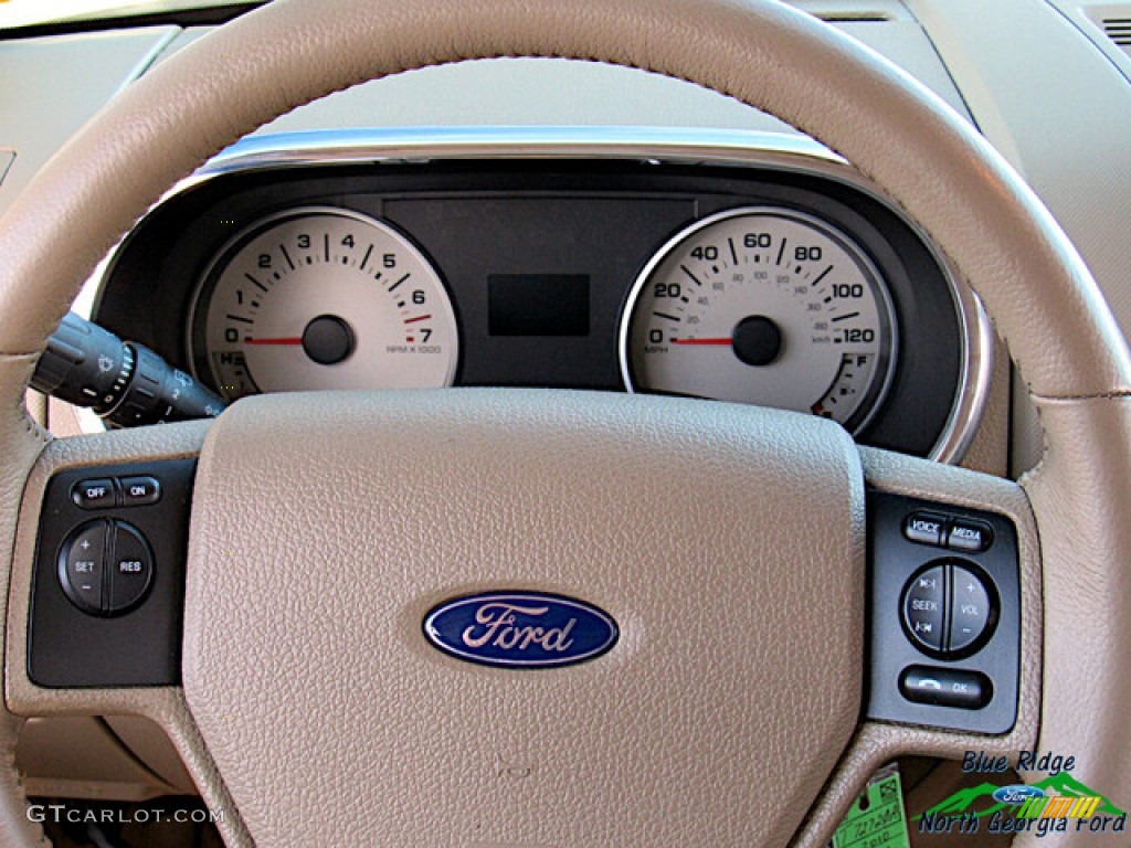 2010 Ford Explorer Eddie Bauer 4x4 Camel Steering Wheel Photo #143200758