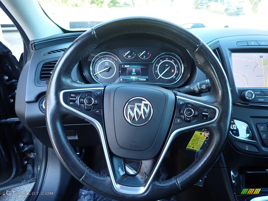 2015 Buick Regal AWD Ebony Steering Wheel Photo #143202465