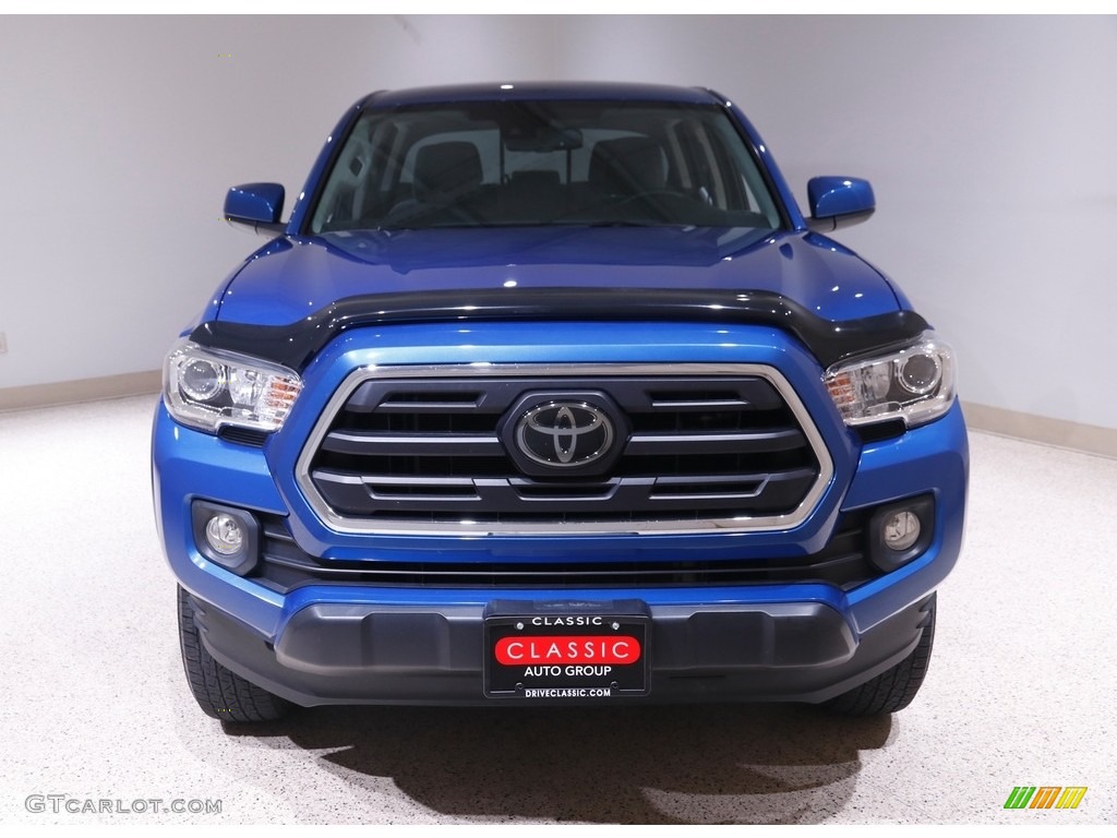 2018 Tacoma SR5 Double Cab 4x4 - Blazing Blue Pearl / Cement Gray photo #2