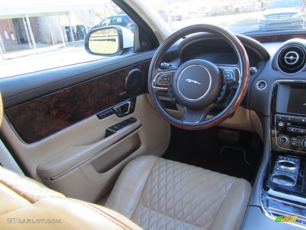 2016 XJ L 3.0 AWD - Polaris White / Cashew/Truffle photo #12