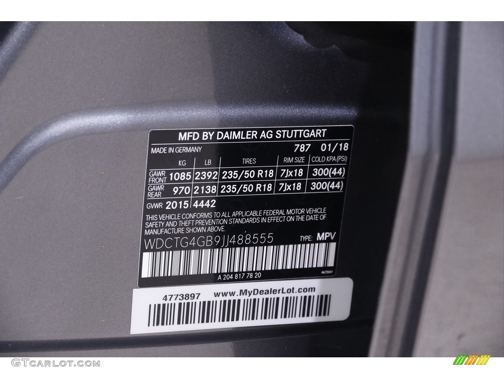 2018 GLA 250 4Matic - Mountain Grey Metallic / Black photo #22