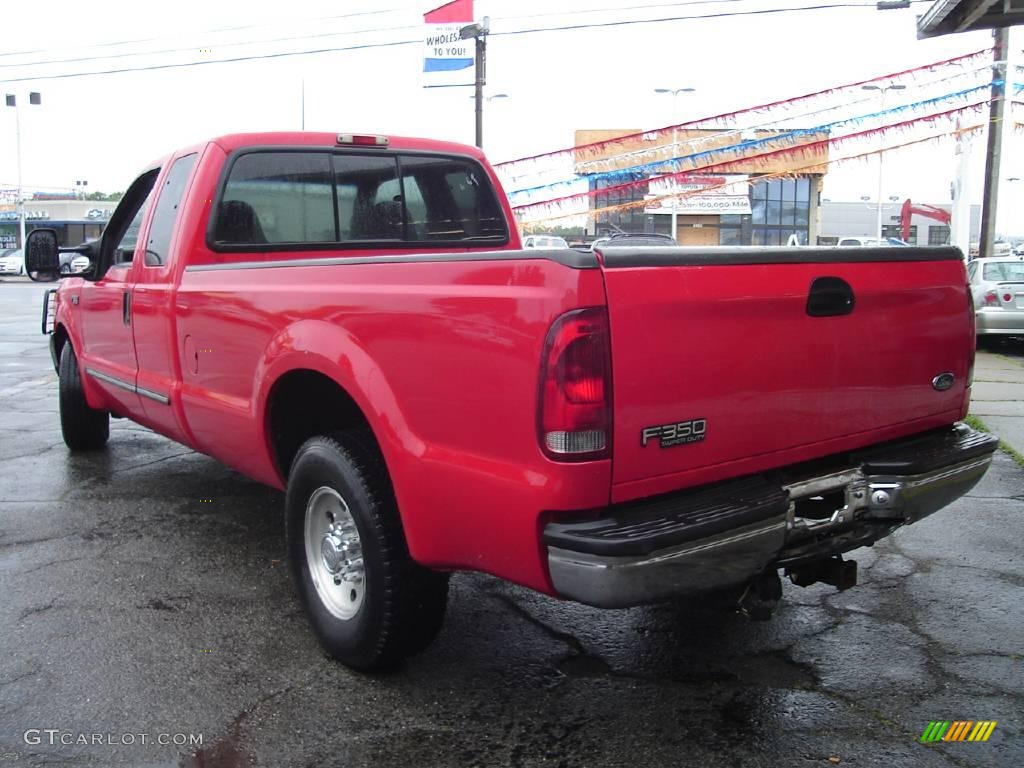 2000 F350 Super Duty XLT Extended Cab - Red / Medium Graphite photo #3
