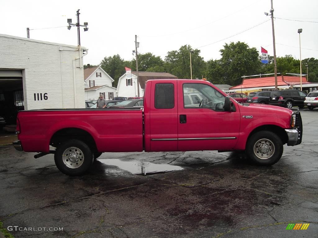2000 F350 Super Duty XLT Extended Cab - Red / Medium Graphite photo #6