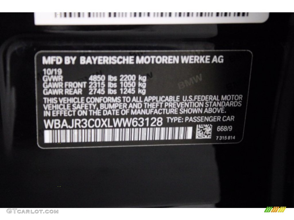 2020 5 Series 530i Sedan - Jet Black / Black photo #37