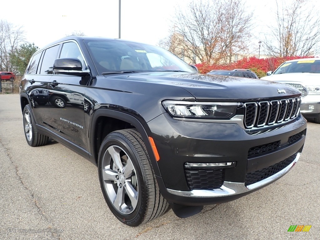 2021 Grand Cherokee L Limited 4x4 - Rocky Mountain Pearl / Black photo #3