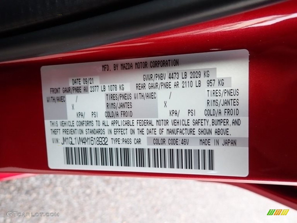 2021 Mazda6 Touring - Soul Red Crystal Metallic / Black photo #18