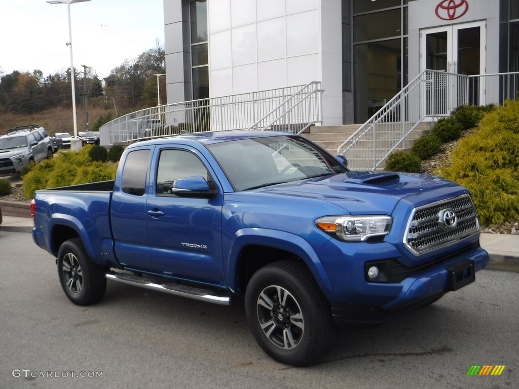2017 Tacoma TRD Sport Access Cab 4x4 - Blazing Blue Pearl / Cement Gray photo #1