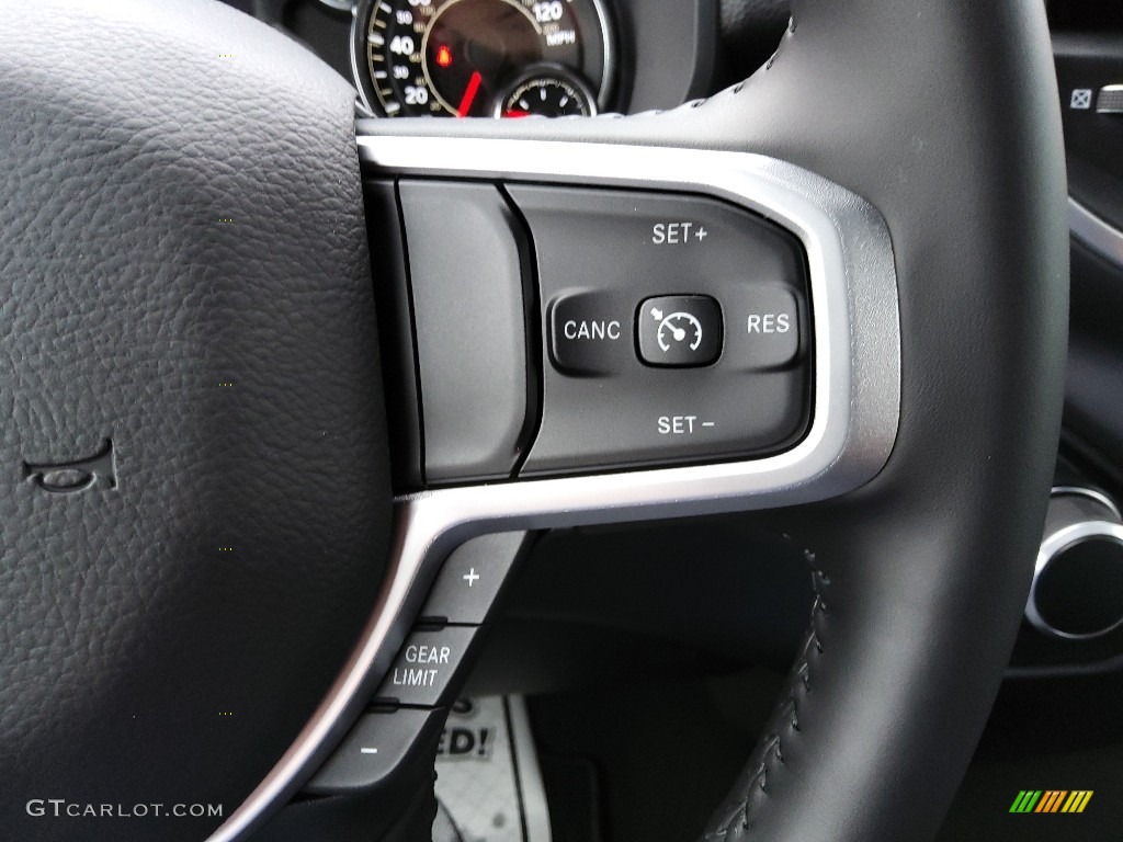 2022 Ram 1500 Big Horn Quad Cab Black/Diesel Gray Steering Wheel Photo #143226984