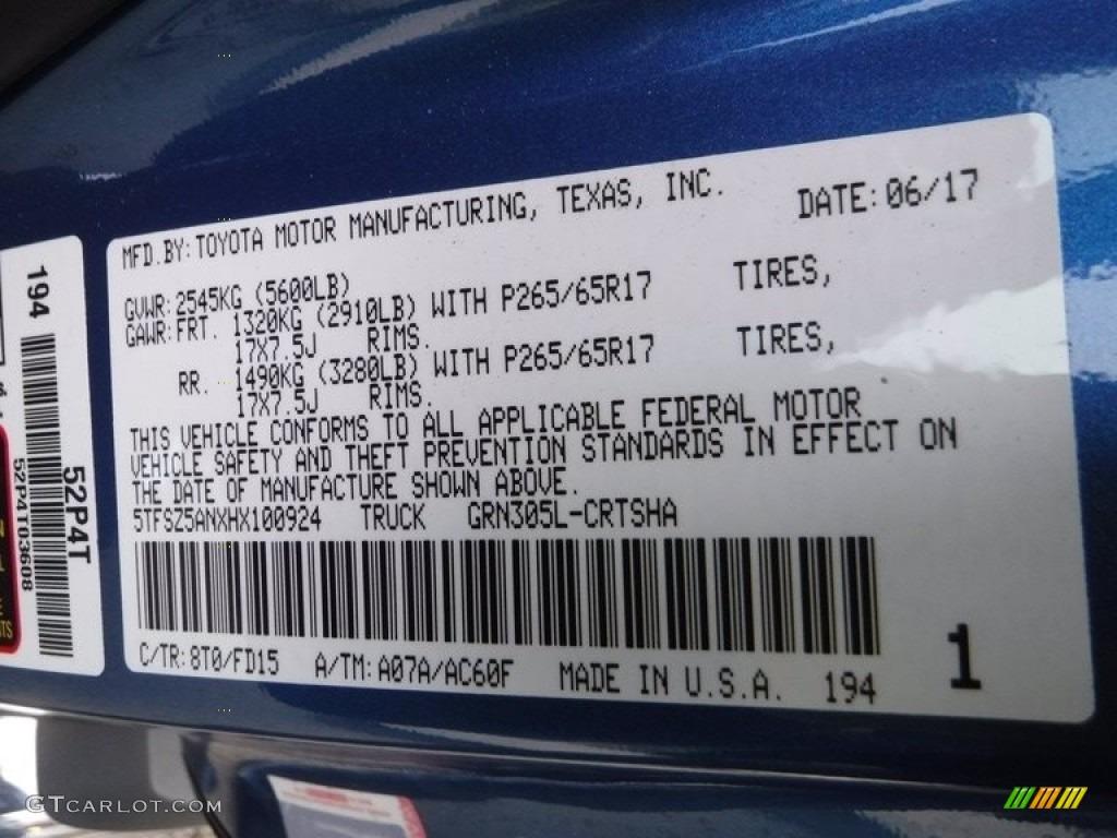 2017 Tacoma TRD Sport Access Cab 4x4 - Blazing Blue Pearl / Cement Gray photo #36
