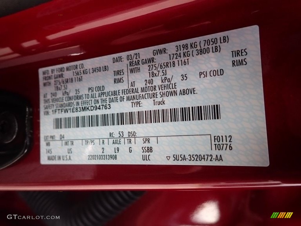 2021 F150 XLT SuperCrew 4x4 - Rapid Red / Medium Dark Slate photo #27