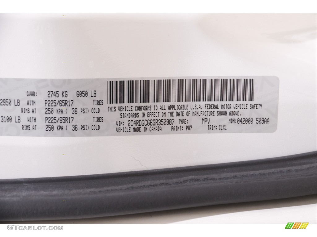 2016 Grand Caravan SXT - Bright White / Black/Light Graystone photo #23