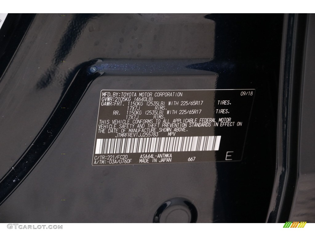 2018 RAV4 XLE - Galactic Aqua Mica / Black photo #19