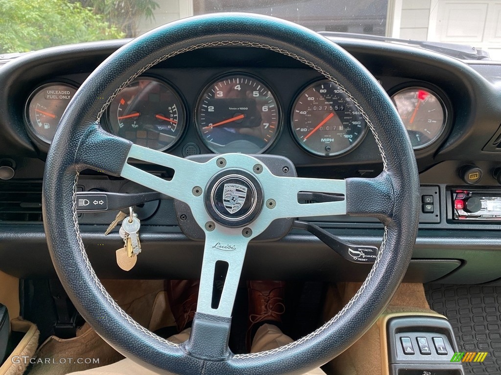 1991 Porsche 911 Carrera 2 Cabriolet Cashmere Beige Steering Wheel Photo #143233376
