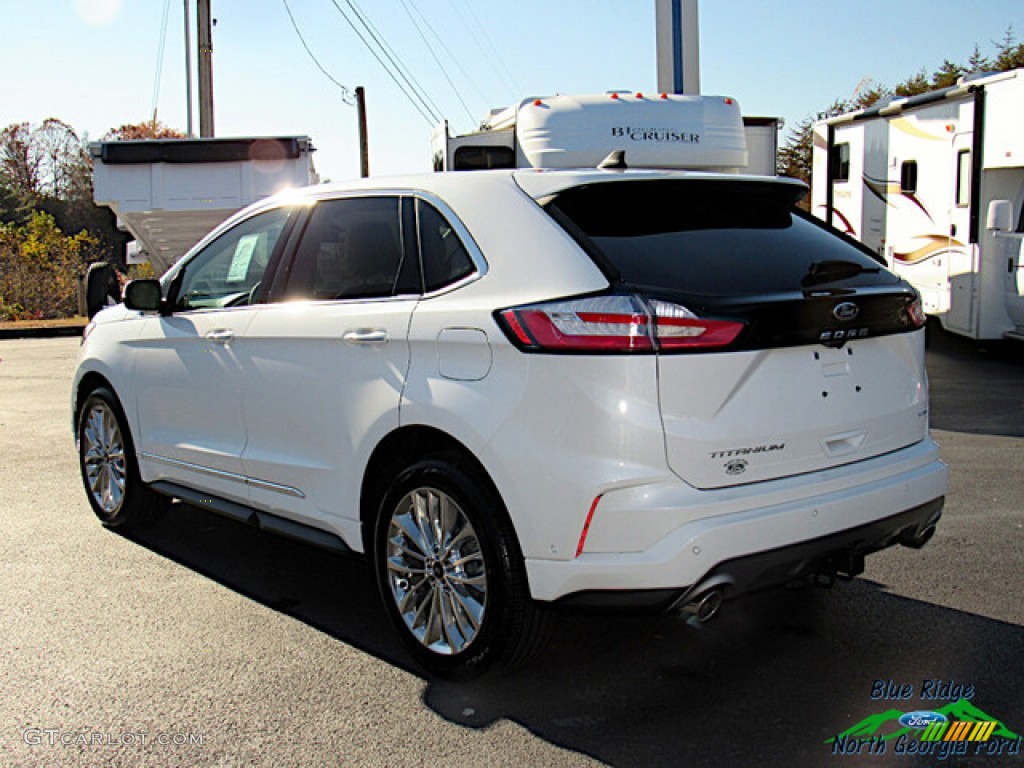 2021 Edge Titanium AWD - Star White Metallic Tri-Coat / Medium Soft Ceramic photo #3