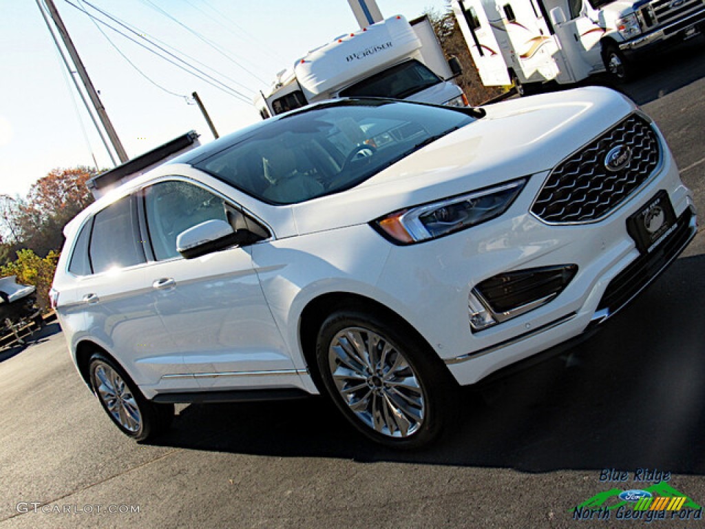 2021 Edge Titanium AWD - Star White Metallic Tri-Coat / Medium Soft Ceramic photo #24