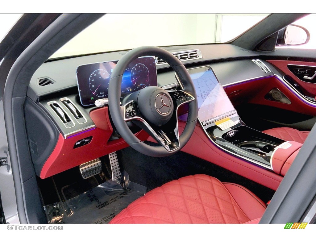 Carmine Red/Black Interior 2022 Mercedes-Benz S 500 4Matic Sedan Photo #143240949