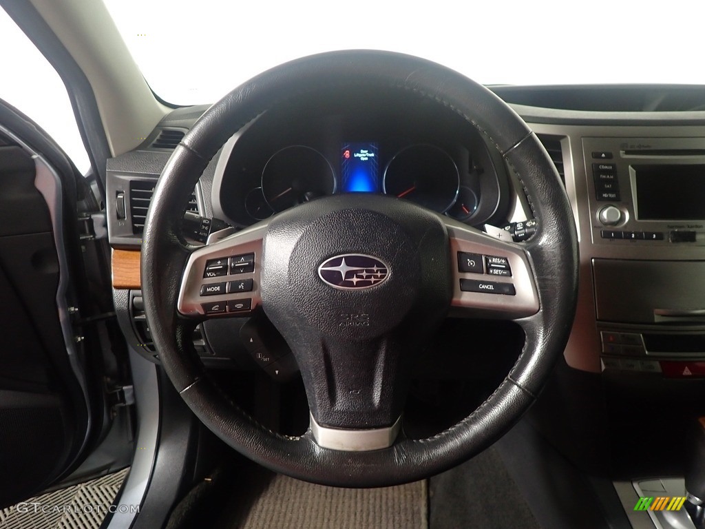 2013 Subaru Outback 2.5i Off Black Leather Steering Wheel Photo #143246346