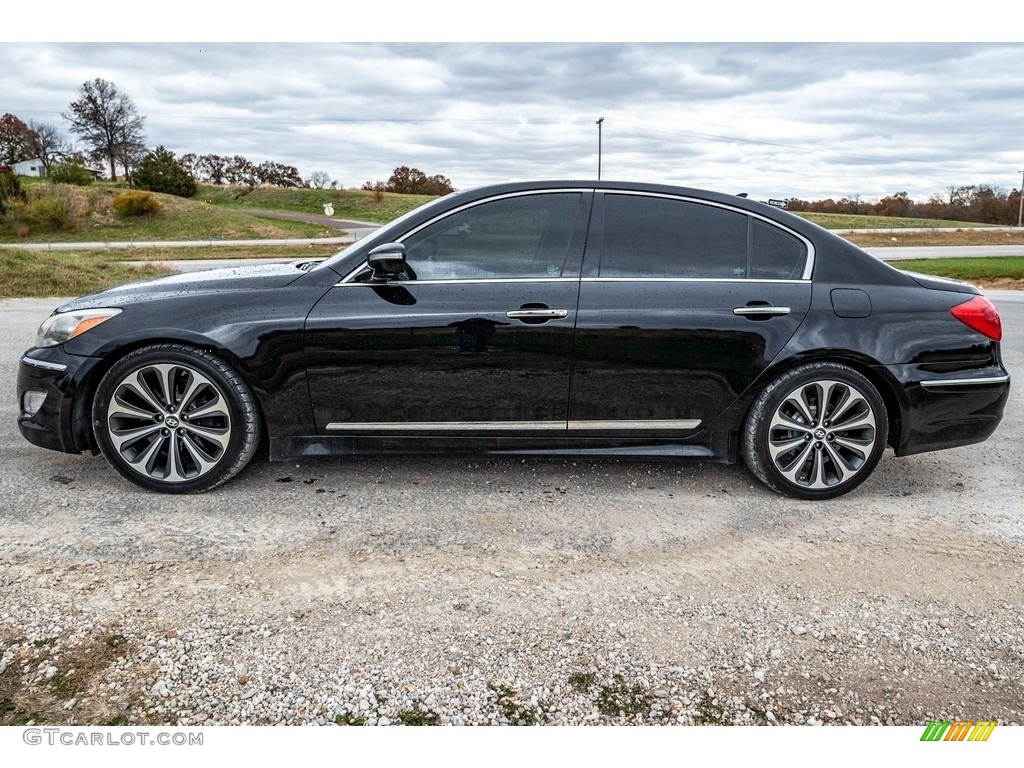 Black Noir Pearl 2012 Hyundai Genesis 5.0 R Spec Sedan Exterior Photo #143248271