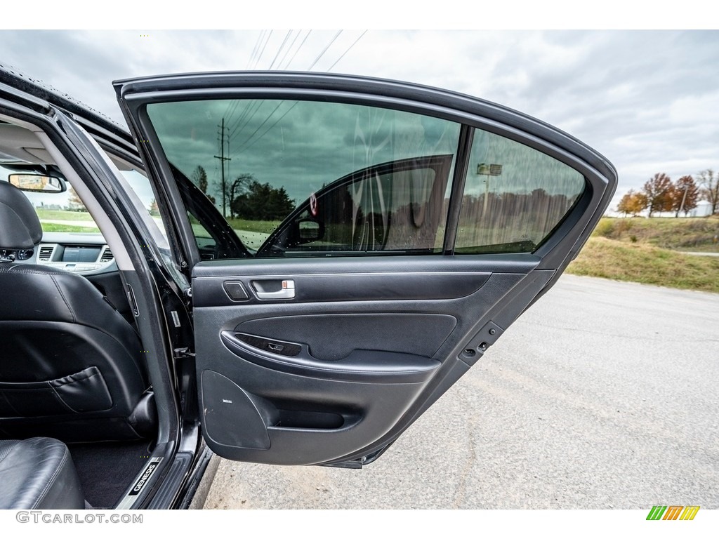2012 Hyundai Genesis 5.0 R Spec Sedan Jet Black Door Panel Photo #143248406