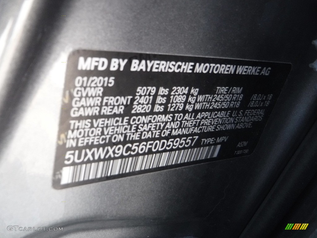 2015 X3 xDrive28i - Space Grey Metallic / Black photo #34
