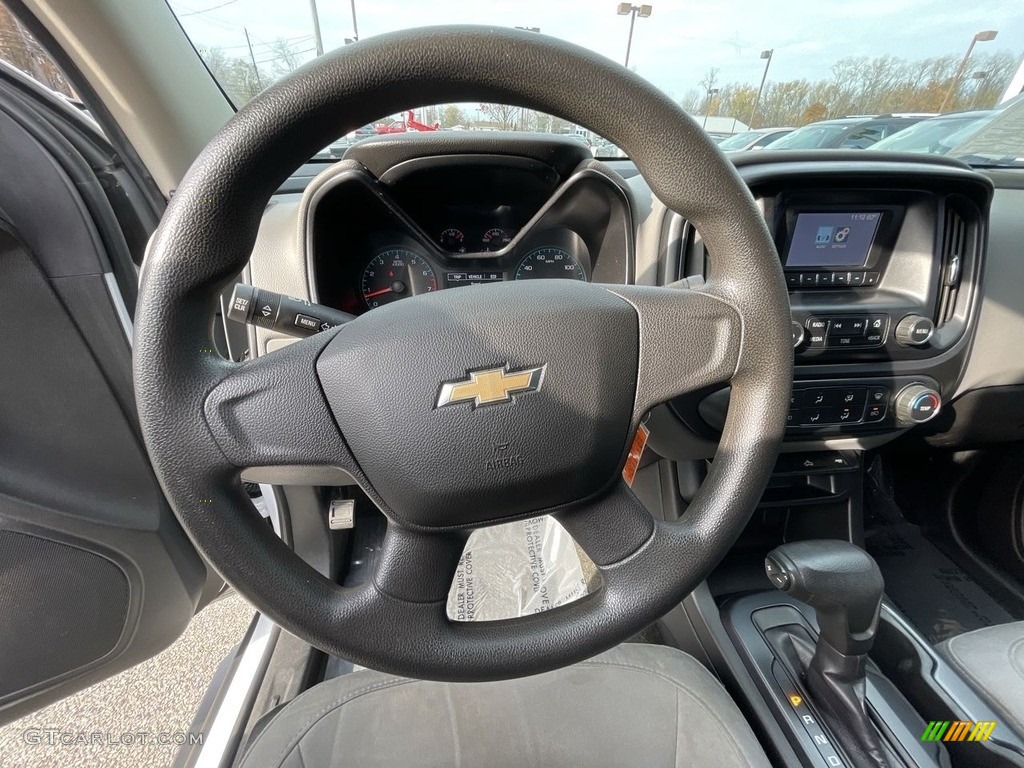 2015 Chevrolet Colorado WT Crew Cab Jet Black/Dark Ash Steering Wheel Photo #143260126