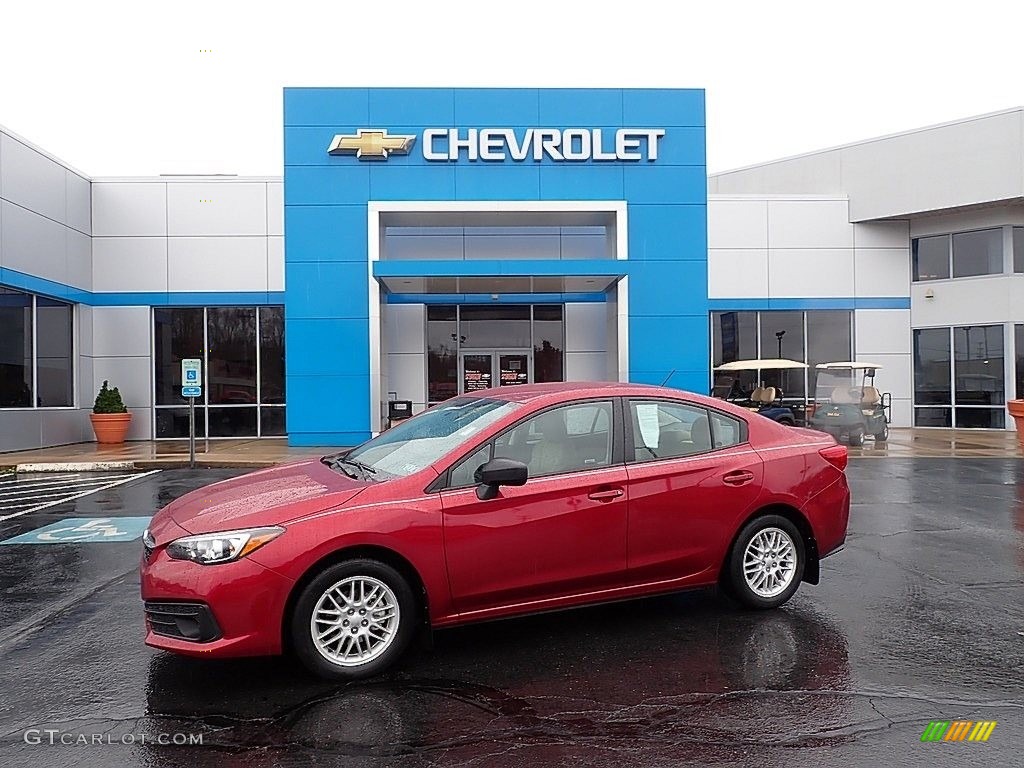 Crimson Red Pearl 2021 Subaru Impreza Sedan Exterior Photo #143262219