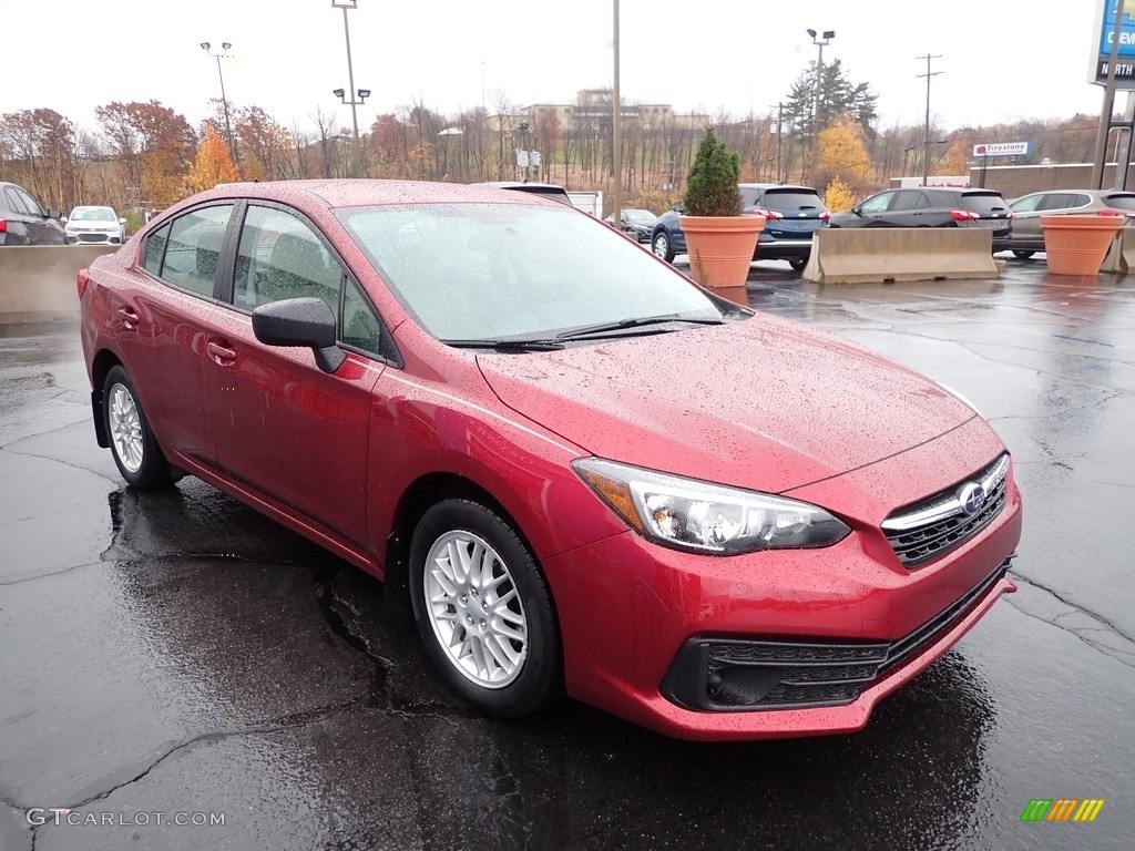Crimson Red Pearl 2021 Subaru Impreza Sedan Exterior Photo #143262456