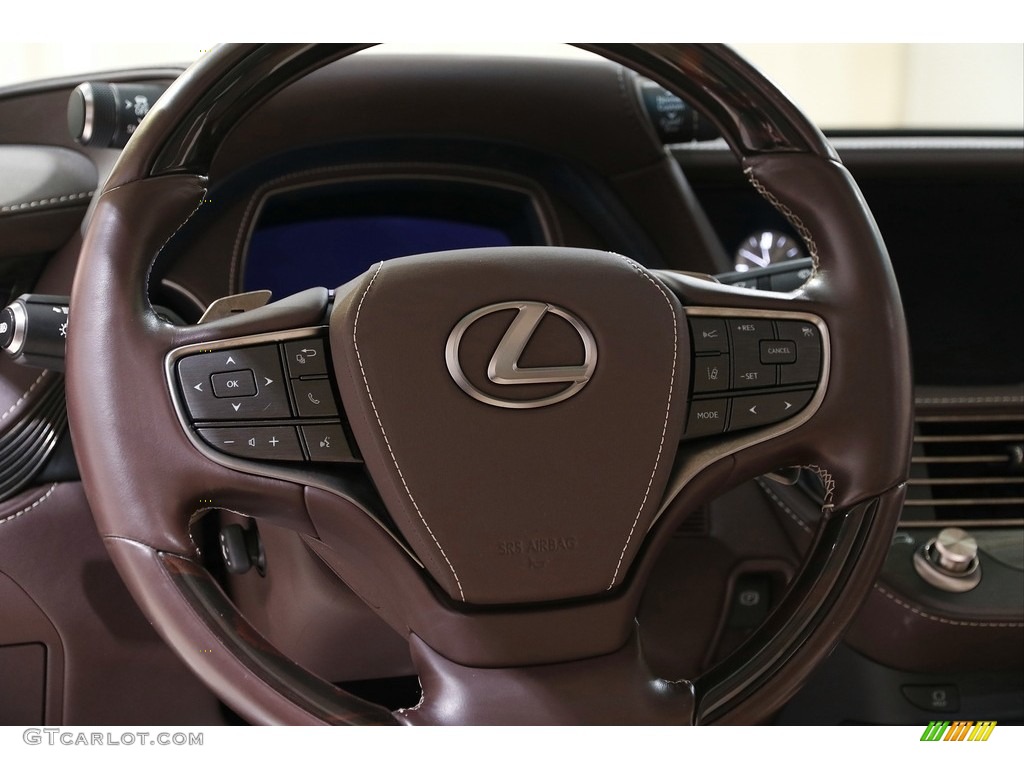 2018 Lexus LS 500 AWD Parchment Steering Wheel Photo #143262806