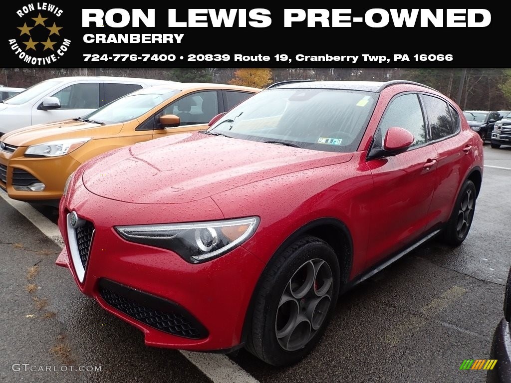 2018 Stelvio Ti Sport AWD - Rosso Alfa (Red) / Black/Black photo #1
