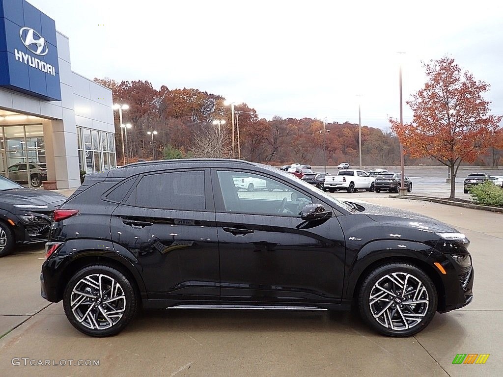 Ultra Black 2022 Hyundai Kona N Line AWD Exterior Photo #143265069