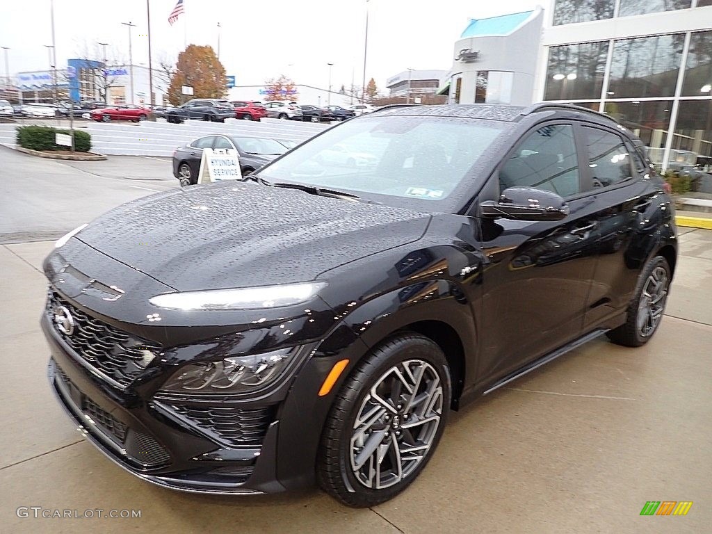 Ultra Black 2022 Hyundai Kona N Line AWD Exterior Photo #143265184