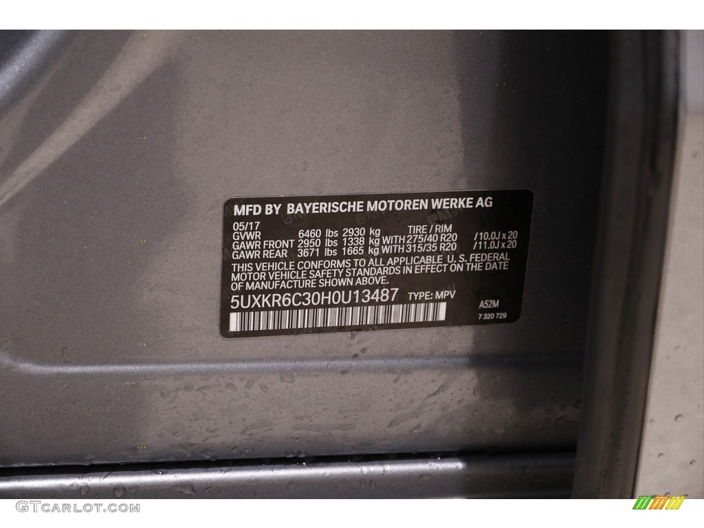 2017 X5 xDrive50i - Space Gray Metallic / Individual Amaro Brown photo #23