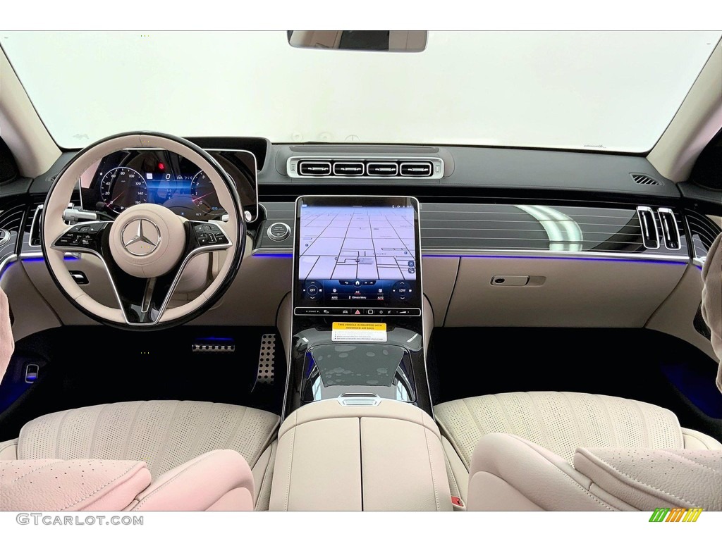 2022 Mercedes-Benz S 500 4Matic Sedan Macchiato Beige/Magma gray Dashboard Photo #143270415