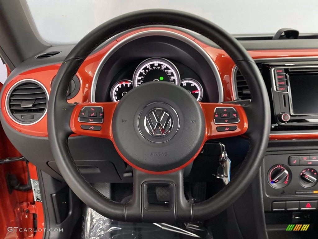 2016 Volkswagen Beetle 1.8T SE Black Steering Wheel Photo #143275159