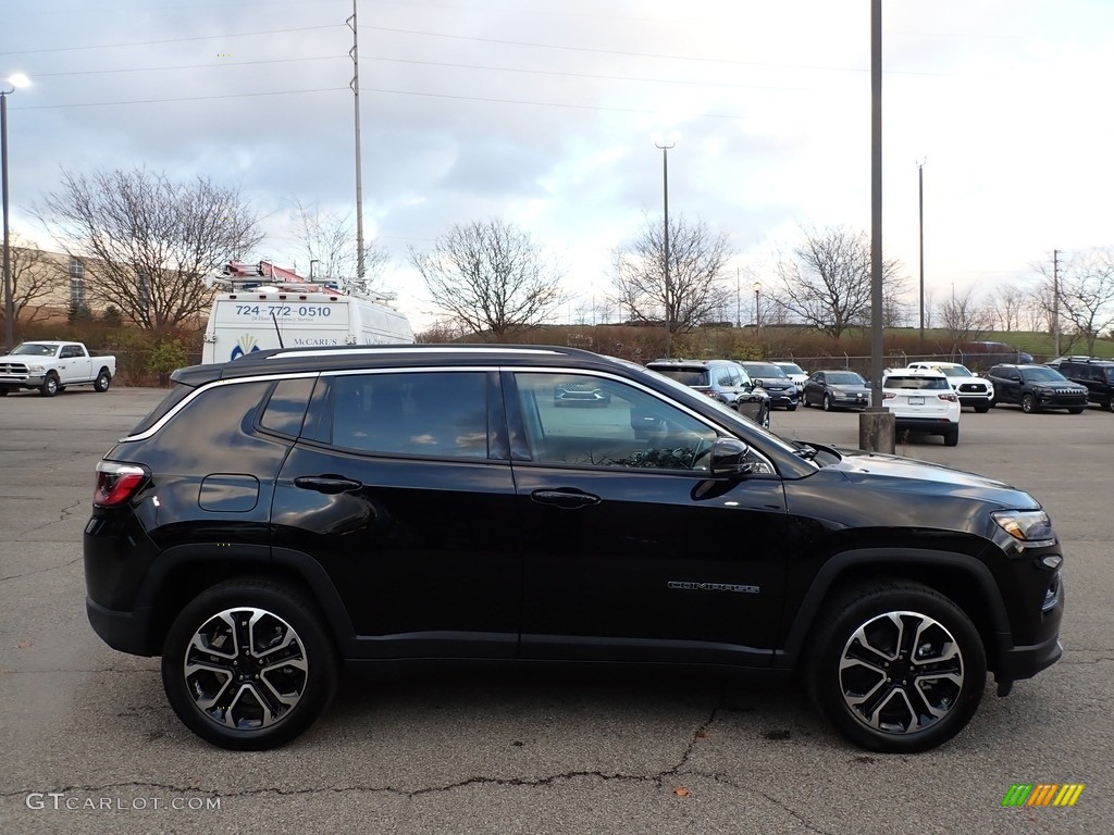 Diamond Black Crystal Pearl 2022 Jeep Compass Limited 4x4 Exterior Photo #143278339