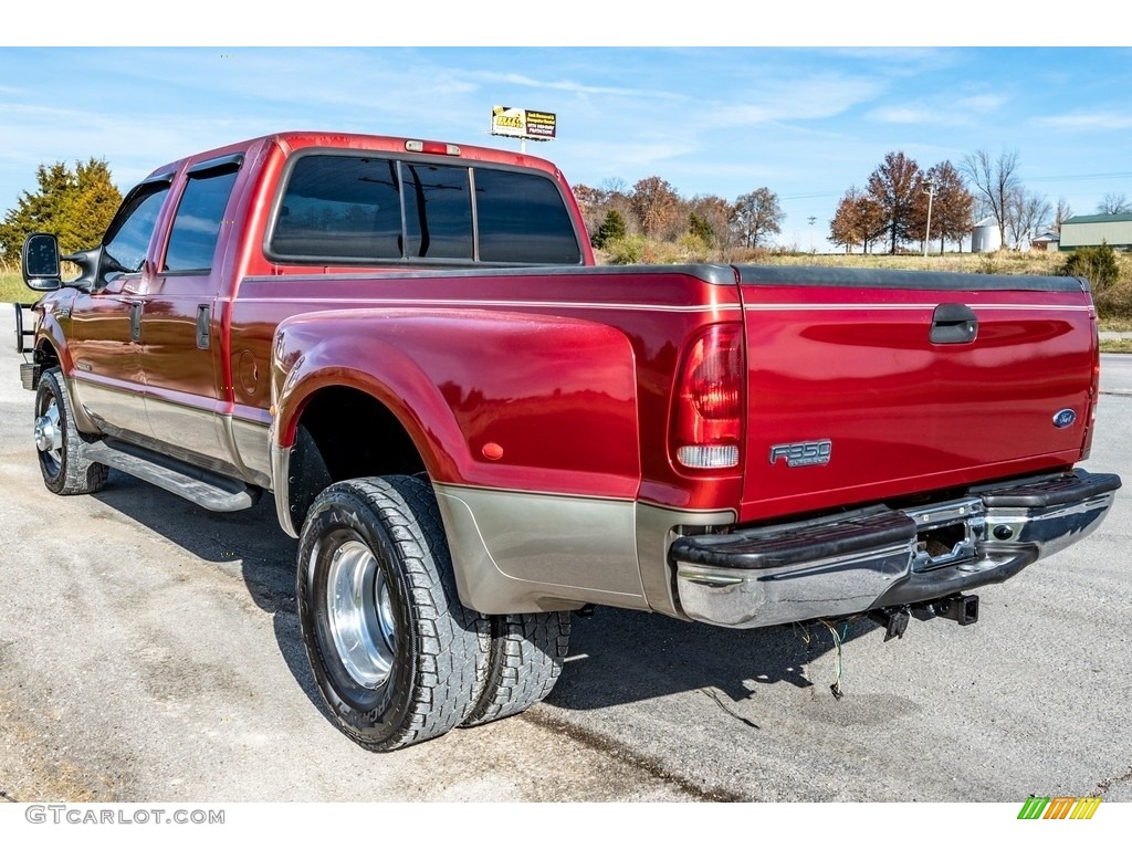 2003 F350 Super Duty Lariat Crew Cab 4x4 Dually - Toreador Red Metallic / Medium Parchment photo #6