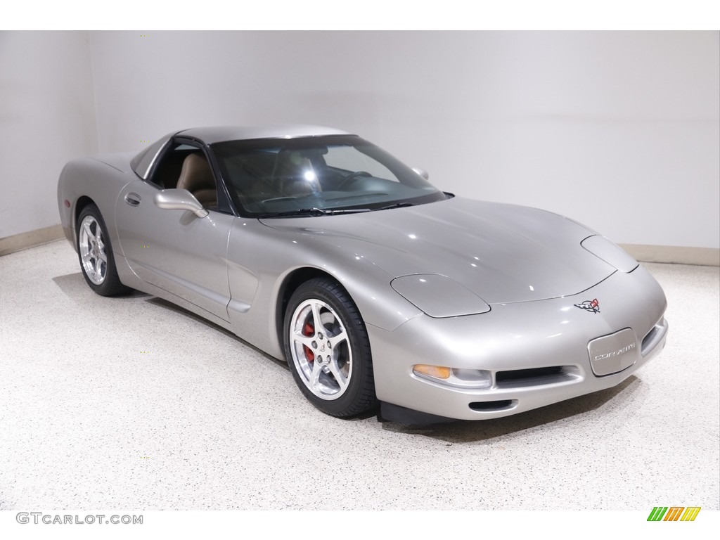 2000 Corvette Coupe - Sebring Silver Metallic / Light Oak photo #1